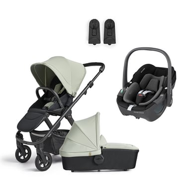 Silver Cross Poussette trio combinée 3en1 Tide Sage vert cosy MAXI COSI Pebble 360 Essential Black