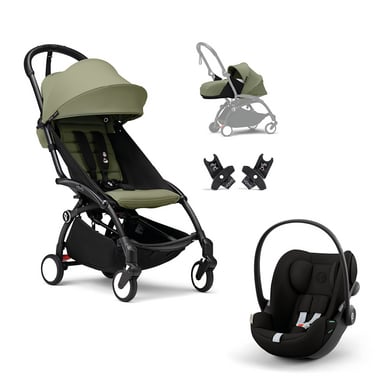 Stokke® Pack poussette 2en1 YOYO³ Olive cosy cybex GOLD Cloud G i-Size Magic Black
