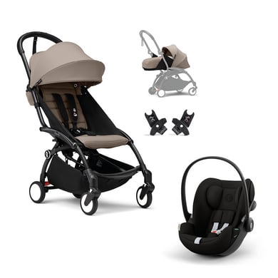 Stokke® Pack poussette 2en1 YOYO³ Taupe cosy cybex GOLD Cloud G i-Size Magic Black