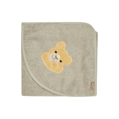 Sterntaler Badcape 80 x 80 cm Leeuw leeuw steen grijs