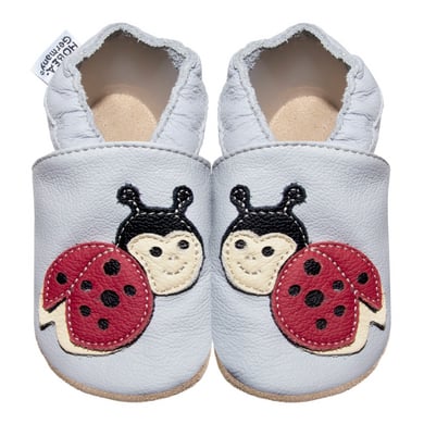 HOBEA Kruipschoenen lieveheersbeestje grijs