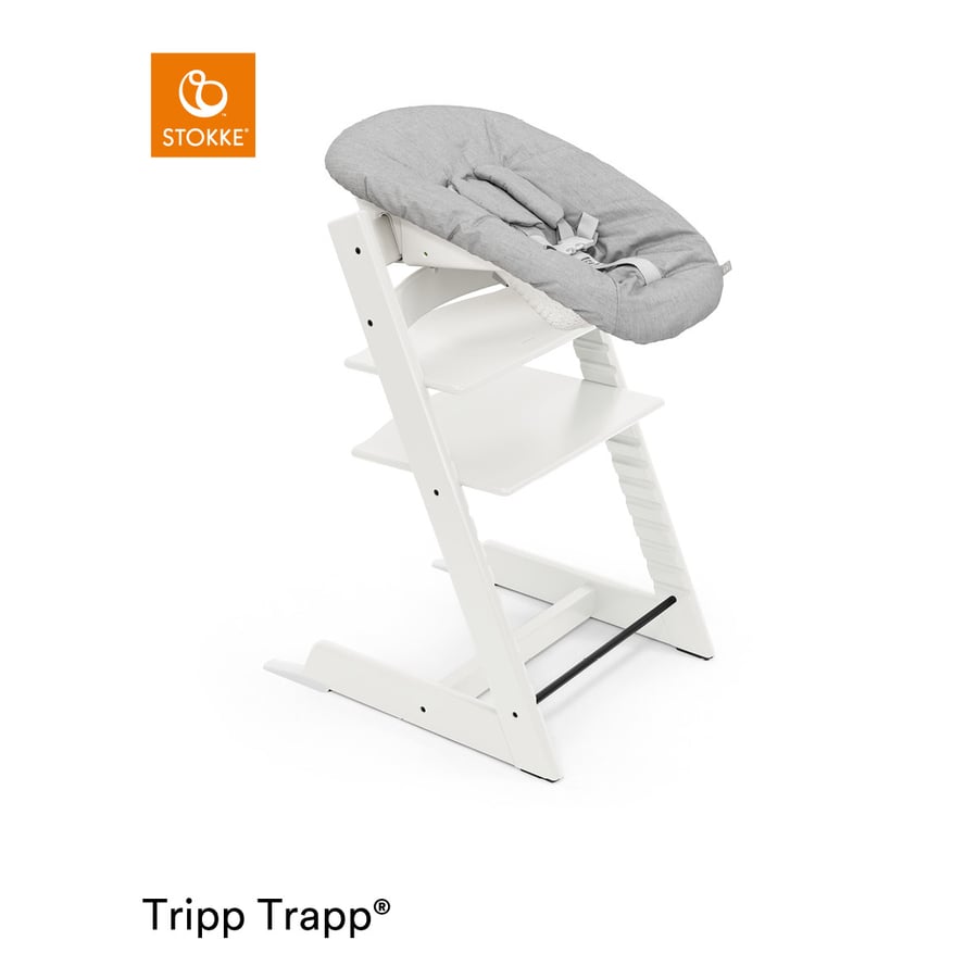 Image of STOKKE® Tripp Trapp® Sedia - Faggio bianco incl. Newborn Set™ Grigio059