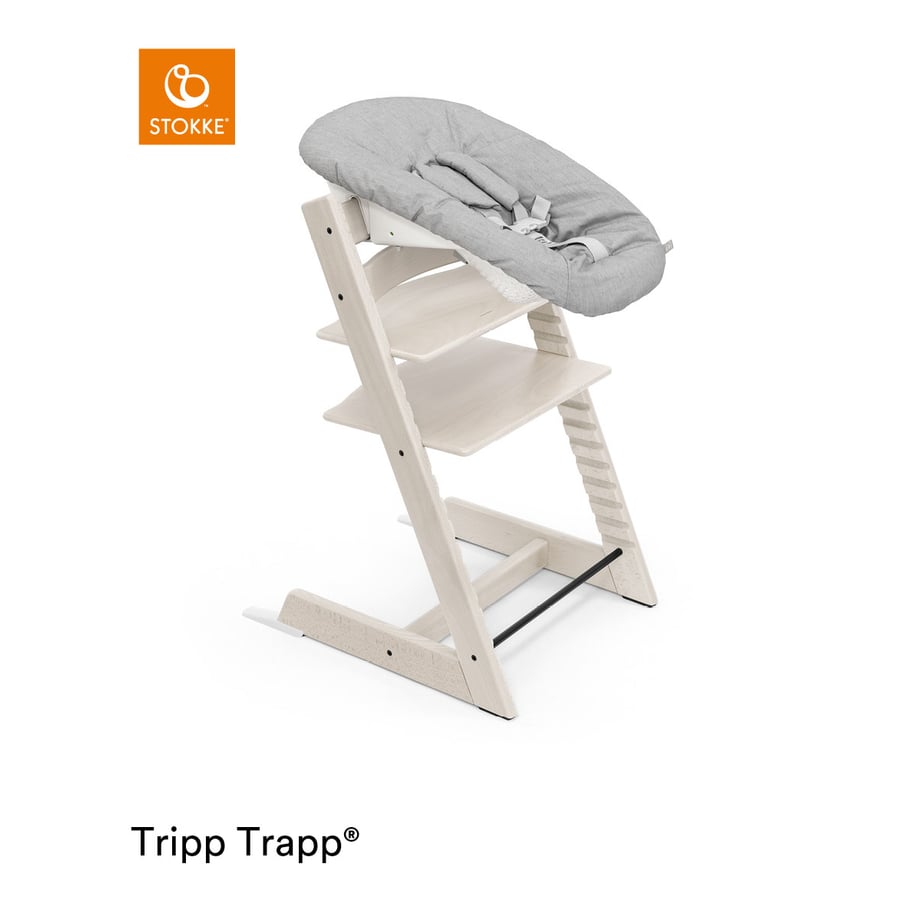 Image of STOKKE® Tripp Trapp® Sedia - Faggio biancowash incl. Newborn Set™ Grigio059