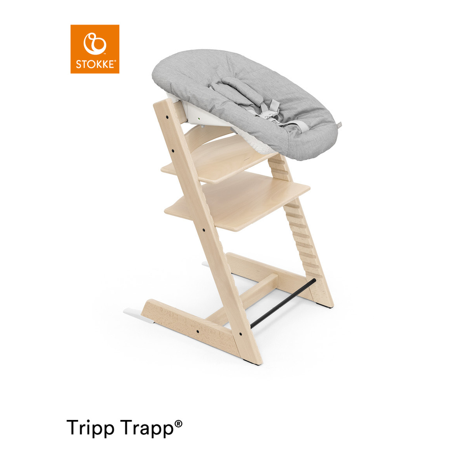 Image of STOKKE® Tripp Trapp® Sedia - Faggio naturale incl. Newborn Set™ Grigio059