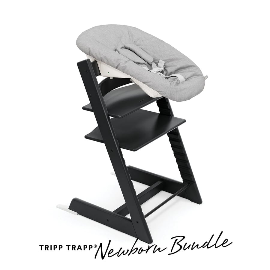 Image of STOKKE® Tripp Trapp® Sedia - Faggio nero incl. Newborn Set™ Grigio059