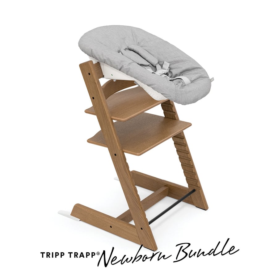 STOKKE® Tripp Trapp® Hochstuhl Oak Brown Wash inkl. Newborn Set™ Grey  - Onlineshop Babymarkt