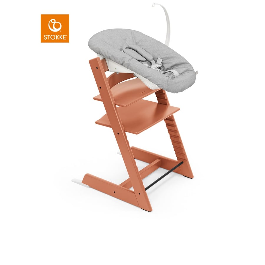 Image of STOKKE® Tripp Trapp® Sedia - Faggio terracotta incl. Newborn Set™ Grigio059