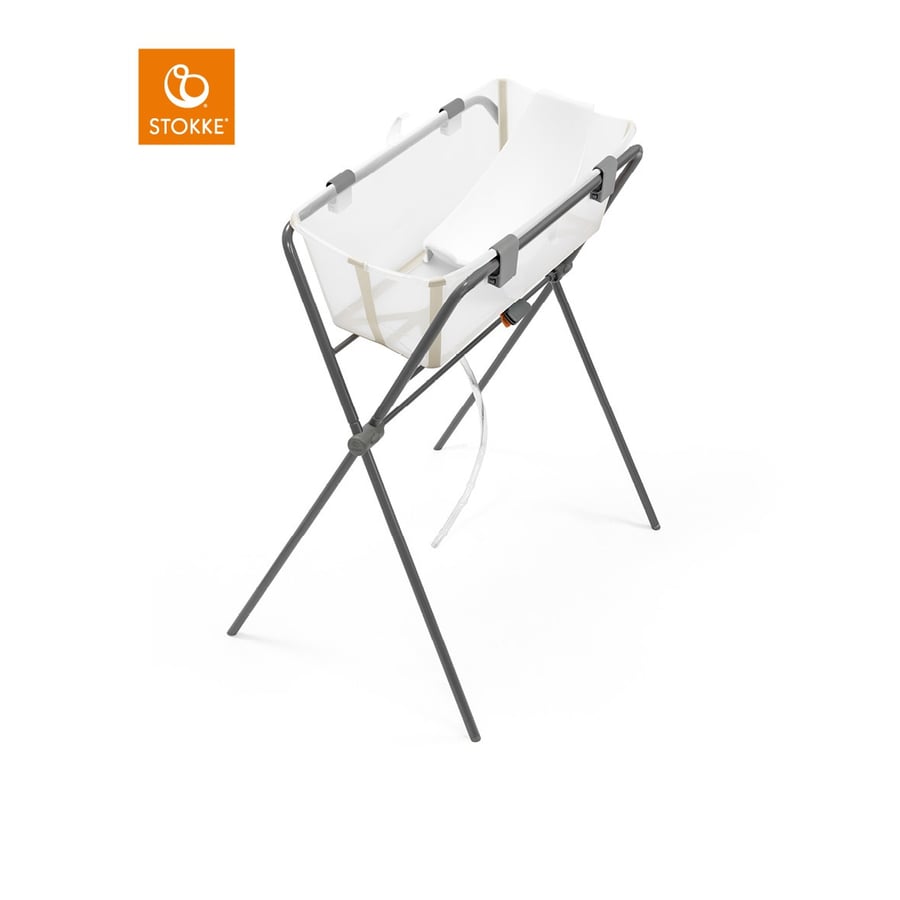 Image of STOKKE® Flexi Bath® Set Sandy Beige e supporto da bagno Flexi Bath® grigio059