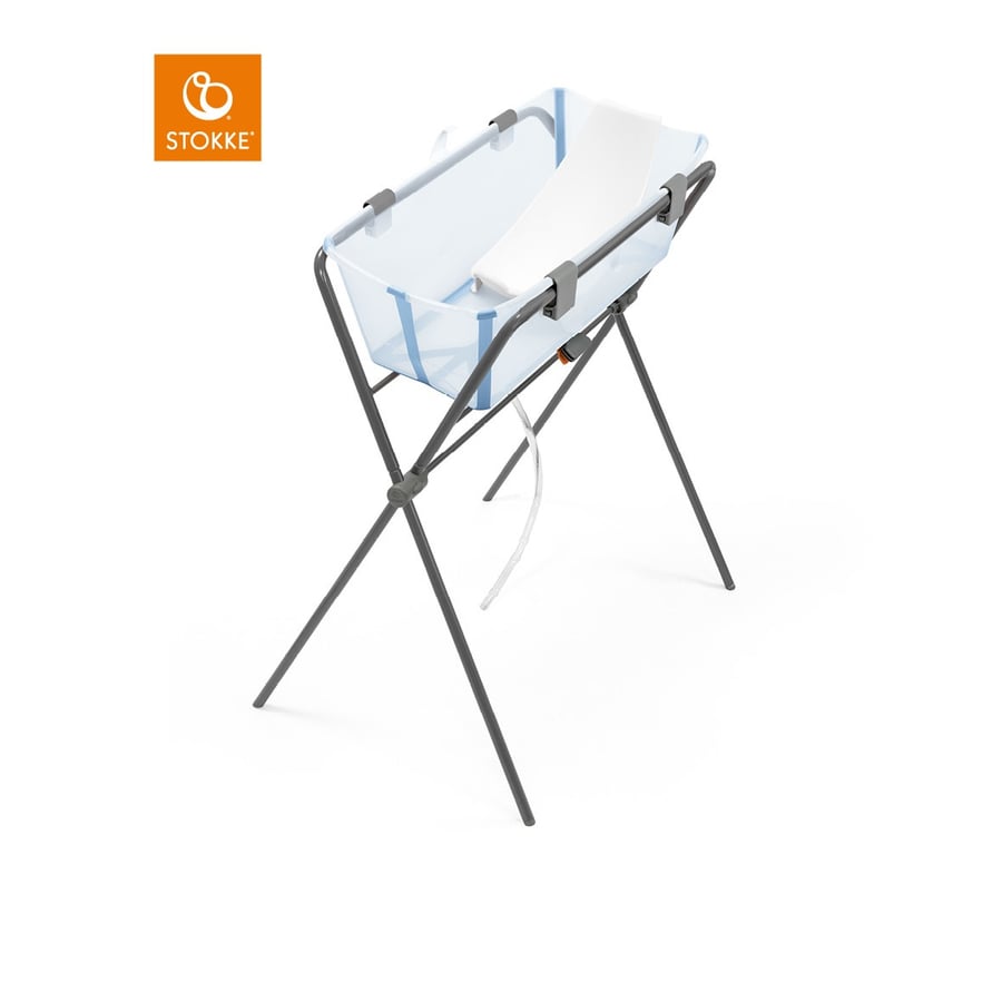 Image of STOKKE® Flexi Bath® Set Ocean blu e supporto per vasca Flexi Bath® grigio059