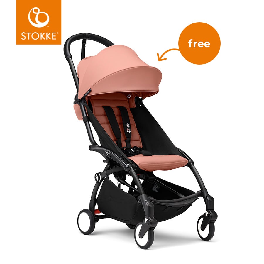 Image of Stokke® YOYO³ Passeggino con telaio nero incl. 6+ Textilset Ginger059