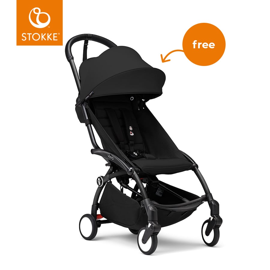 Image of Stokke® YOYO³ Passeggino con telaio nero incl. 6+ Textilset nero059