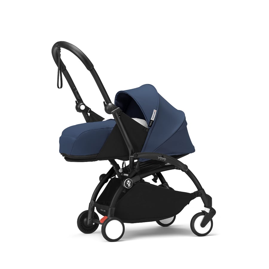 Image of Stokke® YOYO³ Passeggino con telaio nero incl. navicella 0+ Air France Blue059