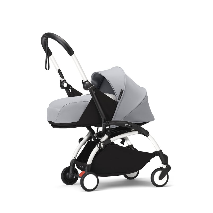 Image of Stokke® YOYO³ Passeggino con telaio bianco incl. navicella 0+ Stone059