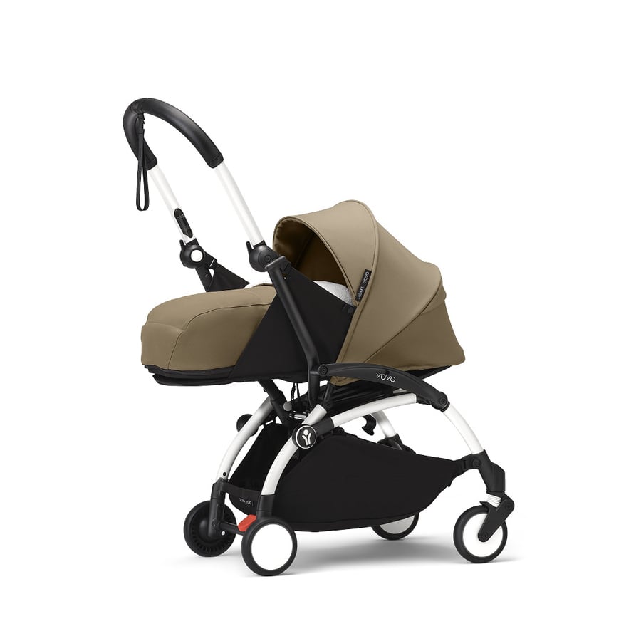 Image of Stokke® YOYO³ Passeggino con telaio bianco incl. navicella 0+ Toffee059