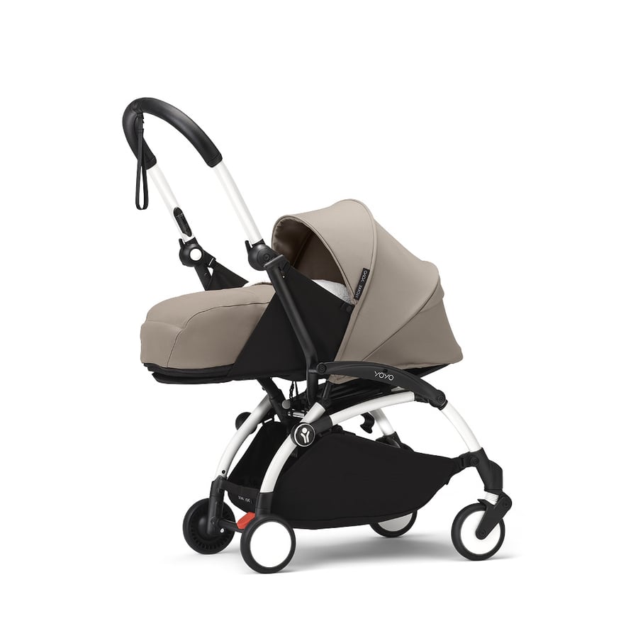 Image of Stokke® YOYO³ Passeggino con telaio bianco incl. navicella 0+ Taupe059