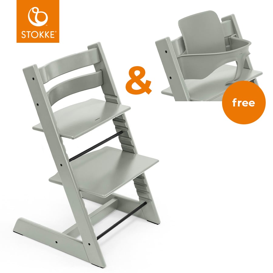 Image of STOKKE® Tripp Trapp® Sedia - Faggio Glacier Verde + Baby Set V2 gratuito Glacier Verde059