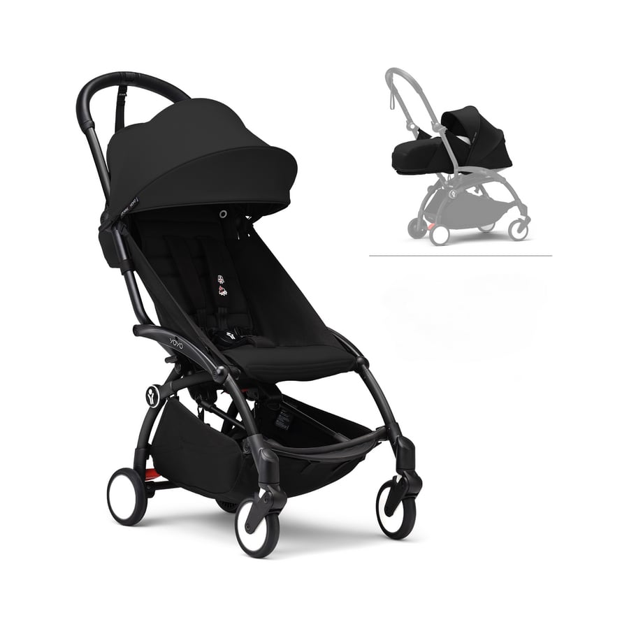 Image of Stokke® YOYO³ Passeggino nero con inserto neonato e Textilset nero059