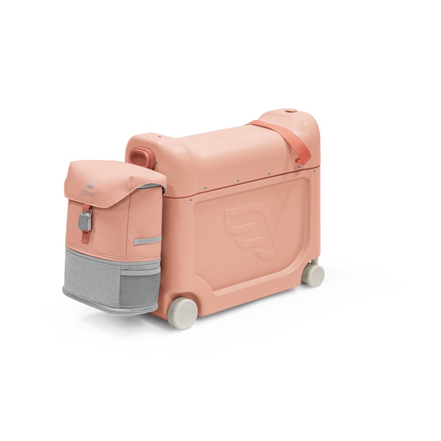 Image of JETKIDS™ BY STOKKE® Pack da viaggio BedBox™ Creamy Cappuccino con Crew BackPack™ Coral Rosa059