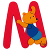 bieco Lettre enfant M ourson bois