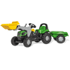rolly®toys Kindertraktor rollykid Deutz-Fahr 5115 G TB mit Lader und Anhänger