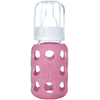 LIFEFACTORY Biberón de cristal rosa 120 ml