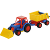 WADER QUALITY TOYS Basics Tractor de juguete con pala y remolque