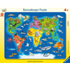 Ravensburger Puzzle Mappa del mondo con animali 