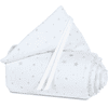 babybay Paracolpi Piqué Maxi, bianco con stelle beige/azzurro 168 x 24 cm