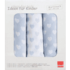 Schardt Mulltuch 3er Pack Herzchen hellblau