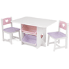 KidKraft® Pöytä ja kaksi tuolia, sydän, valkoinen/vaaleanpunainen
