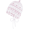 maximo Girl s Beanie Nicky pluche wol wit-bordeaux