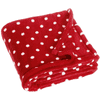 Playshoes Coperta in pile 75x100cm a pois rosso