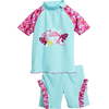 Playshoes Ensemble bain anti-UV enfant bleu flamant rose