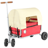 BEACHTREKKER Bollerwagen - Kokoontaitettava Bollerwagen LiFe, punainen, seisontajarrulla ja kuomulla varustettuna