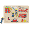 goki Puzzle à enficher pompier bois, 8 pièces