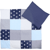 Ullenboom Set Biancheria da letto per neonato blu/azzurro grigio 80 x 80 cm + 35 x 40 cm 