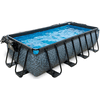 EXIT Piscina Stone 400x200cm con cubierta y fondo Sandfilterpumpe, gris