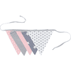 Ullenboom Vlaggenslinger stof 190 cm (5 vlaggetjes) roze grijs