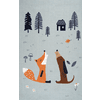 ScandicLiving Teppich Fuchs und Hund, grau 100x160 cm