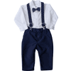 HOBEA Costume de baptême enfant Jonas 4 pièces bleu foncé