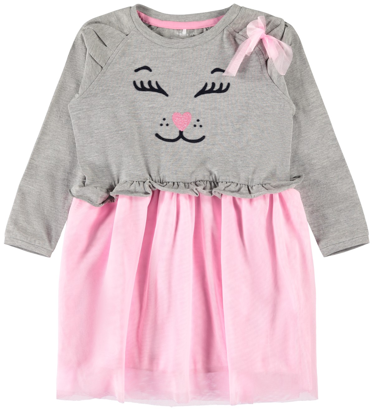 NAME IT tyttöjen Dress Nelia Grey Melange