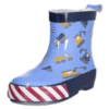 Playshoes Bottes enfant caoutchouc demi-tige chantier bleu