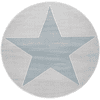 LIVONE leg og børnetæppe Happy Rugs Shootingstar runde, sølvgrå / blå 133 cm