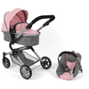 BAYER CHIC 2000 Combi Poppenwagen Lia Melange grijs-roze