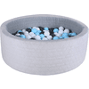 knorr® toys Ballenbak soft Cosy geo grey inclusief 300 ballen grijs/creme/lichtblauw