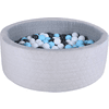 knorr® toys kuglebad blødt - Hyggelig geo grå inklusive 300 kugler creme / grå / lyseblå