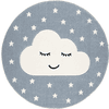 LIVONE leg og børnetæppe Kids Love Rugs Smile y Cloud, blå / hvid, 160 cm