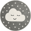 LIVONE play a dětský koberec Kids Love Rugs Smile y Cloud, stříbro-šedá / bílá, 160 cm
