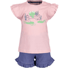 BLUE SEVEN  Girls Set van 2 T-shirt + Shorts roze