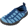Spelar stickad aqua marin sko / ljusblå